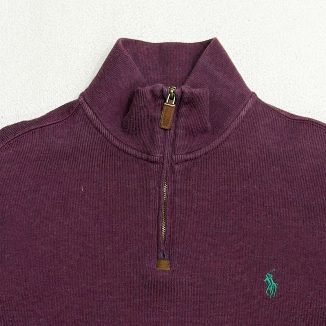 POLO 버건디 그린 포니 반집업 맨투맨 M 상품이미지3