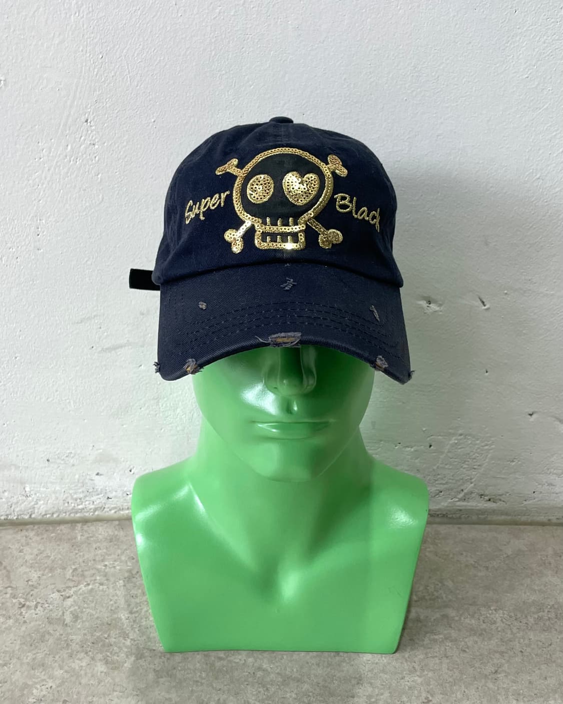 Gold Spangle Skull Navy Cap 상품이미지2