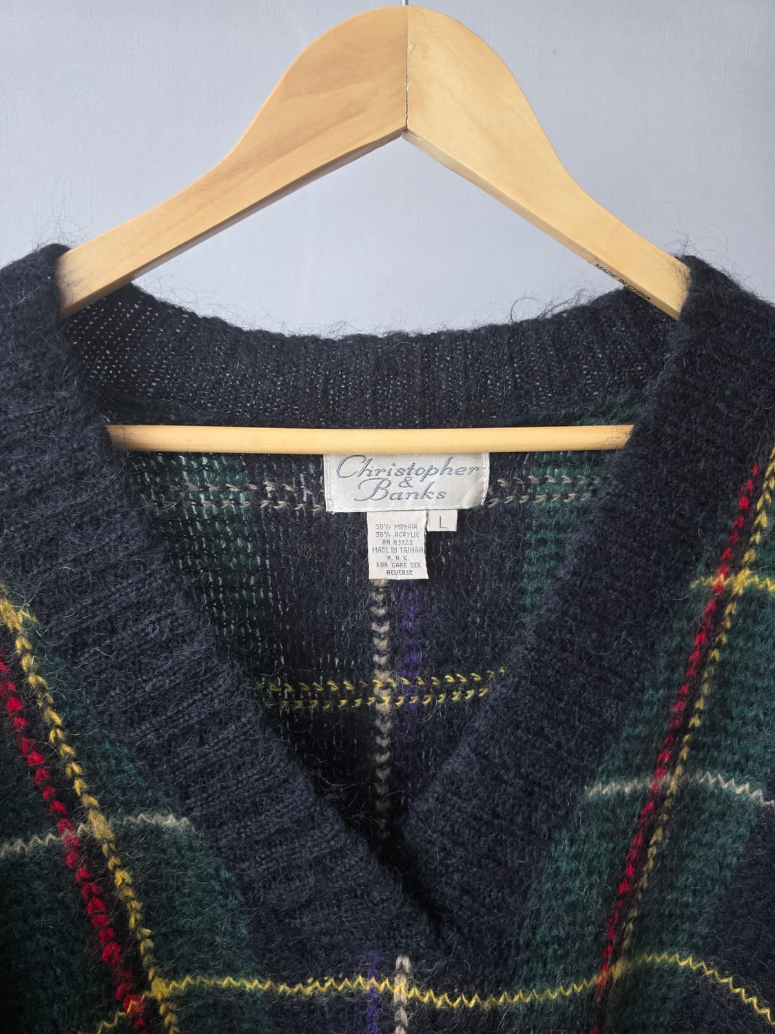 빈티지 모헤어 체크 니트 상품이미지2