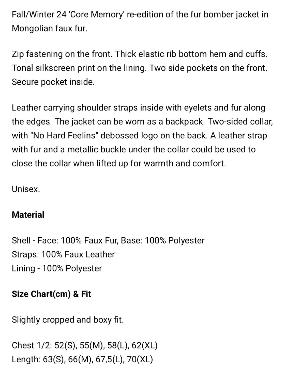 레이서월드와이드 MONGOLIAN FUR BOMBER (M) 상품이미지5