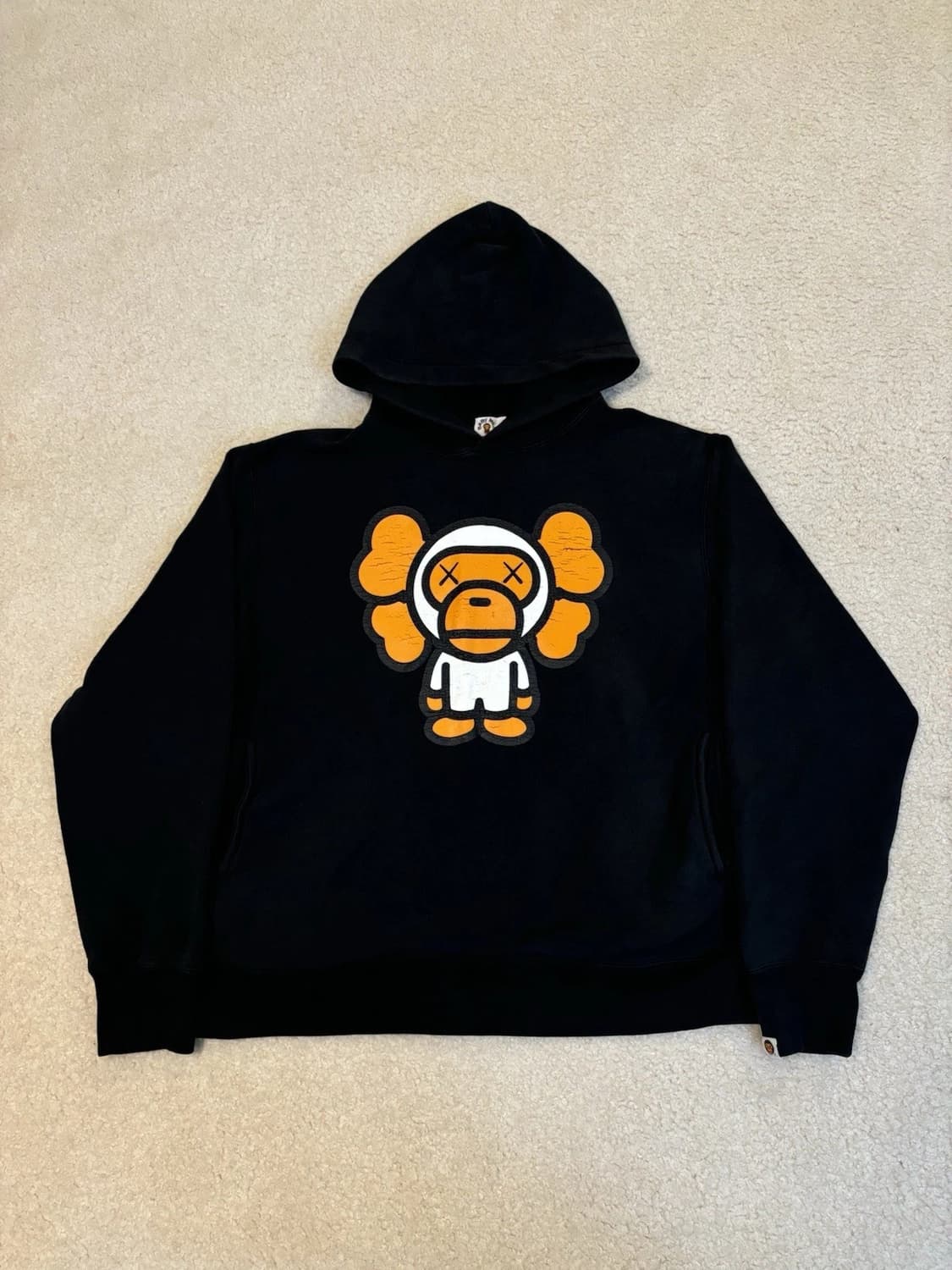 OG 베이프 x 카우스 베이비 마일로 후드티 블랙 상품이미지1