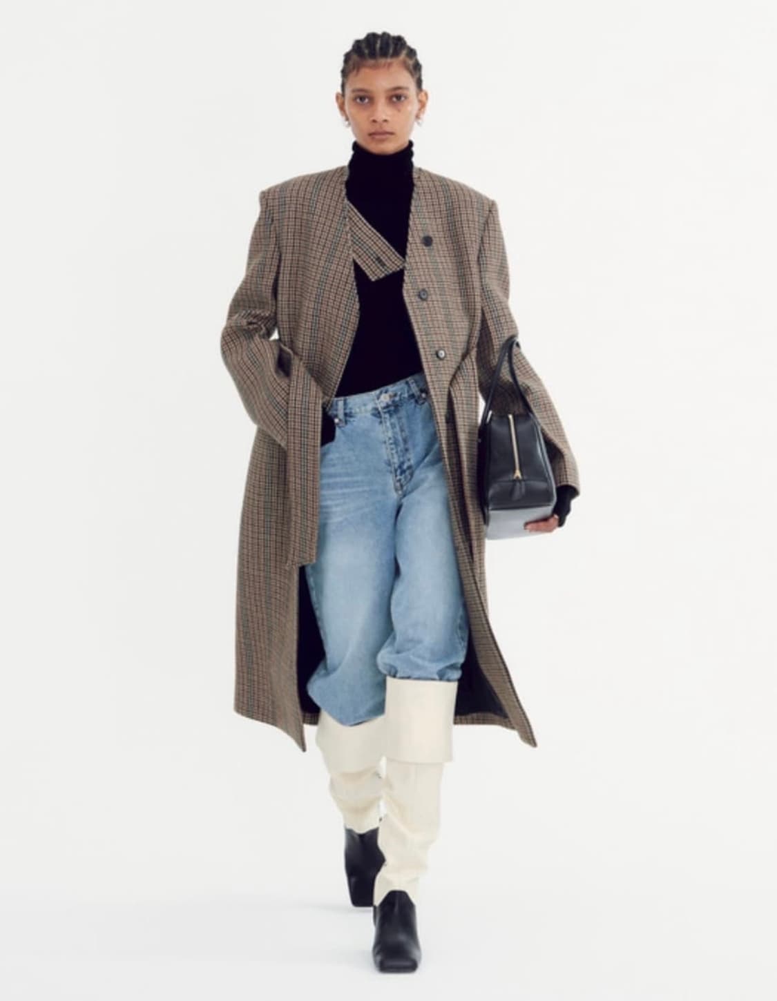 (새상품) 렉토 70S DOG TOOTH CHECK BELT COAT 상품이미지1