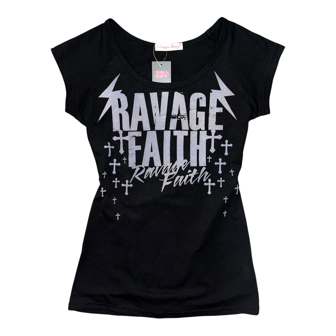 레터링 프린팅 해골 거미줄 반팔티 펑크y2k갸루 상품이미지4