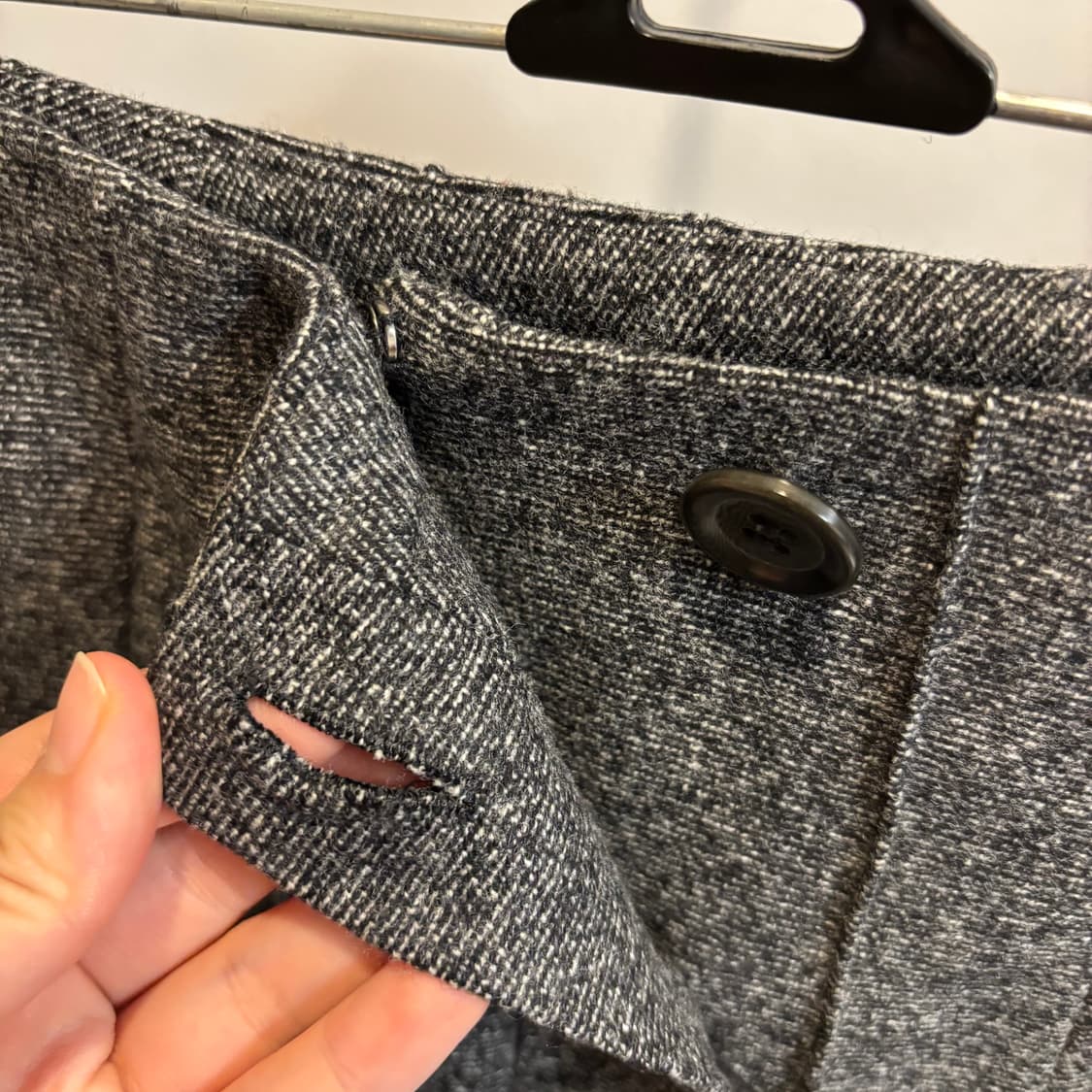 KUMIKYOKU 일본제  버튼 울 미디 스커트 상품이미지3