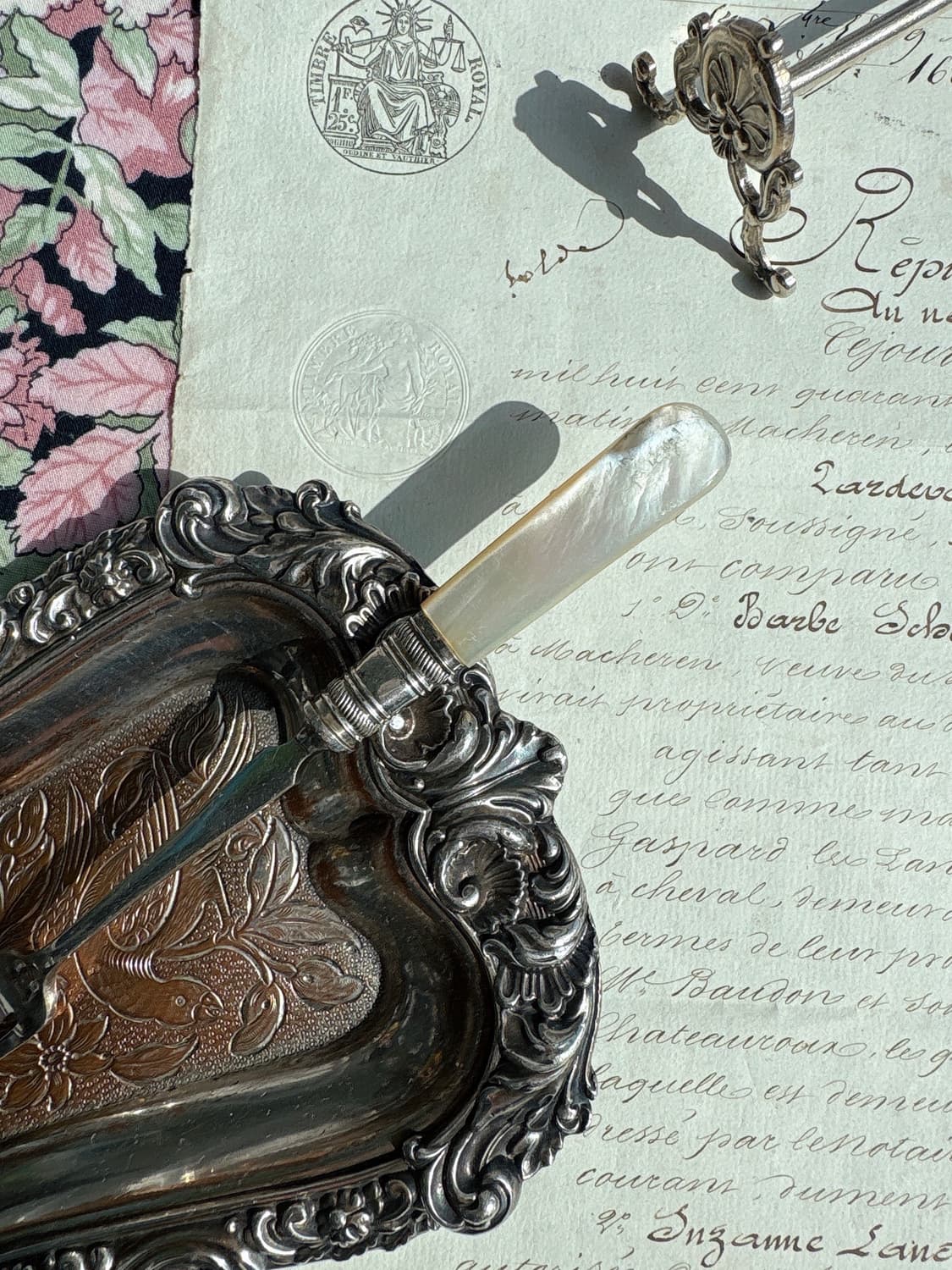 영국 앤틱 EPNS 자개 올리브포크 상품이미지2