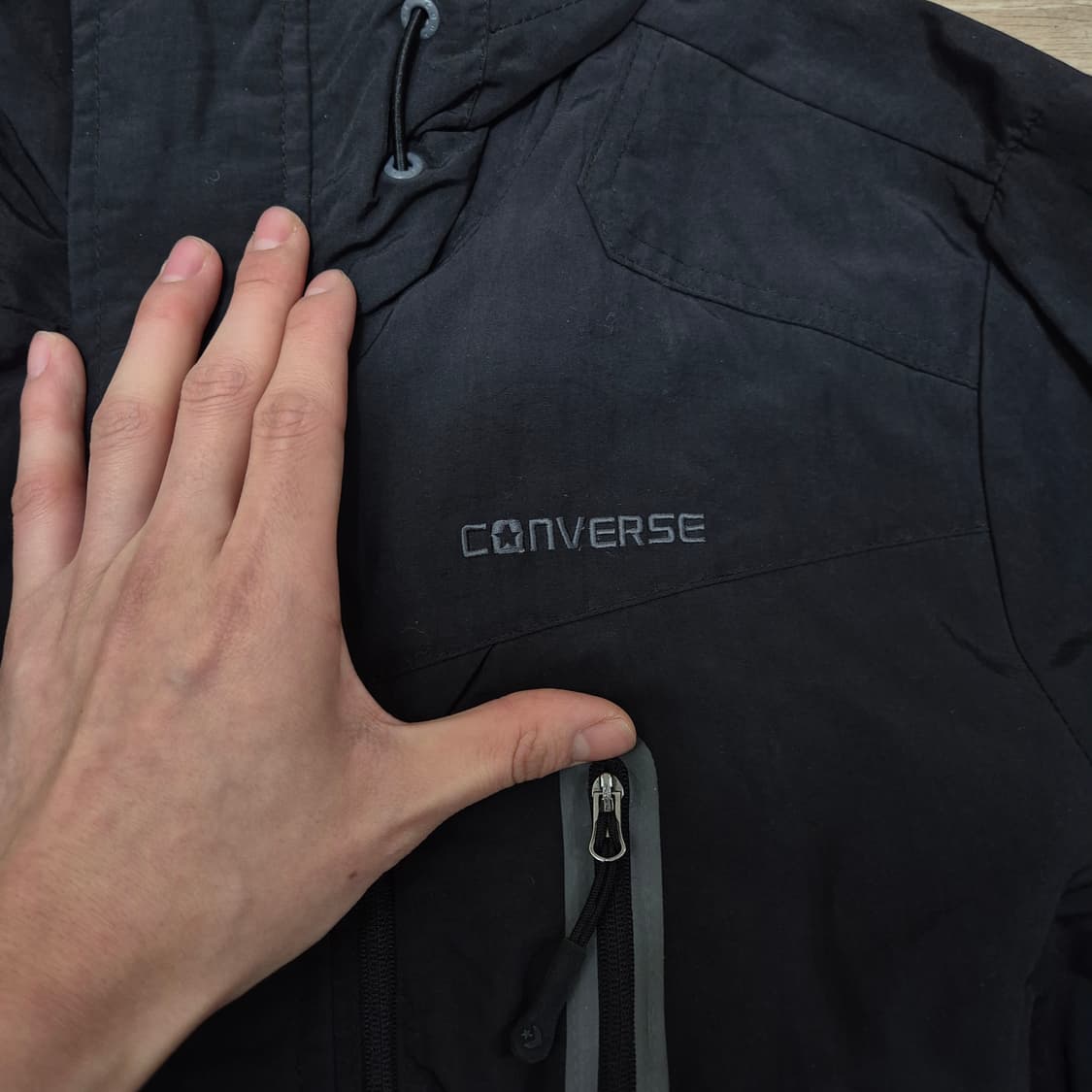 컨버스 올스타 로고 바람막이 후드자켓 S(90) 상품이미지4