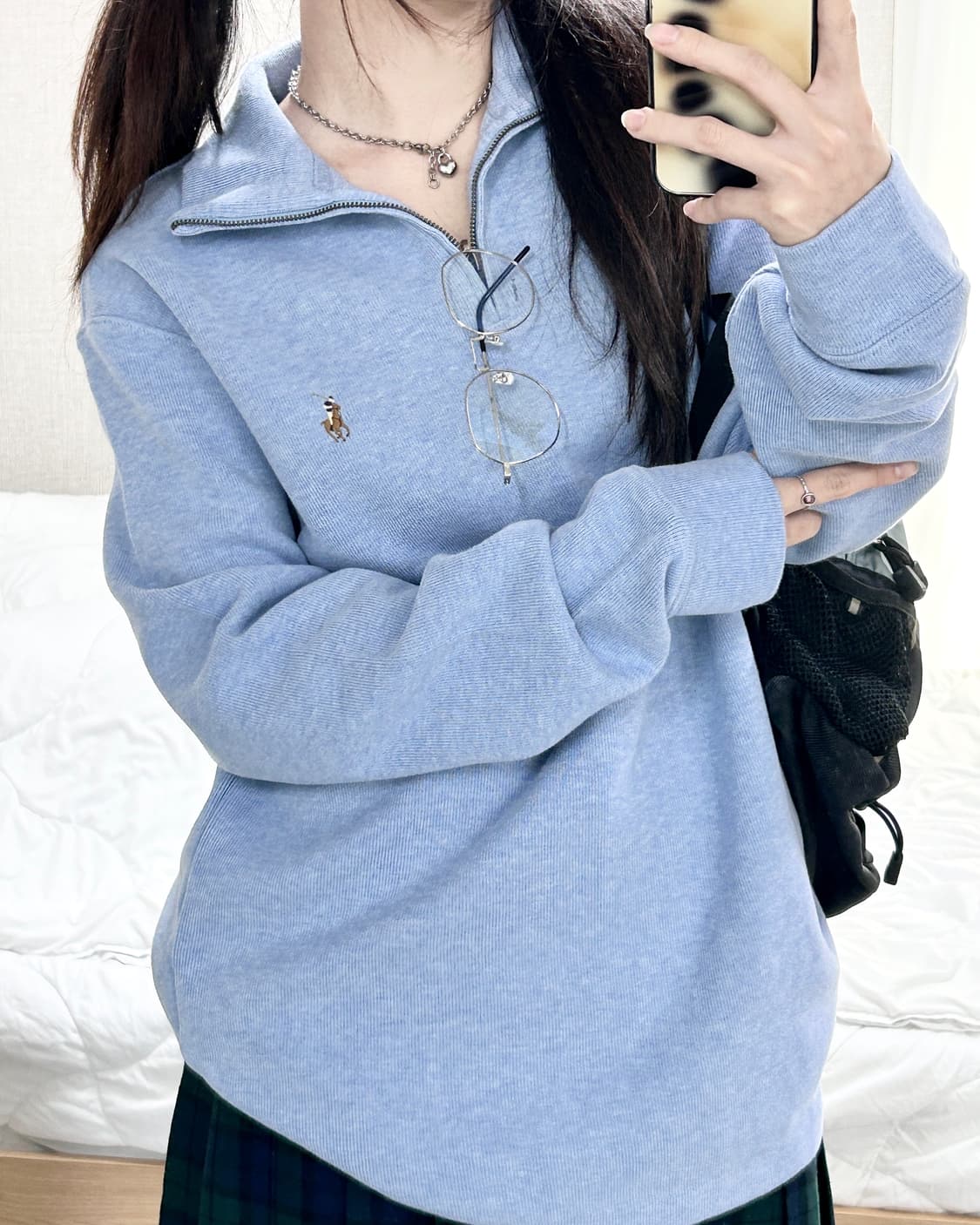 폴로 신형 멀티포니 소라 코튼 반집업 상품이미지3