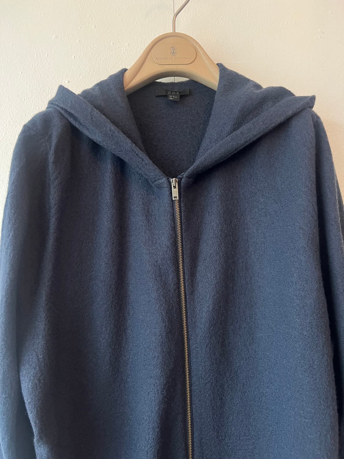 코스 COS 남성 네이비 후드집업점퍼  울가디건 상품이미지1