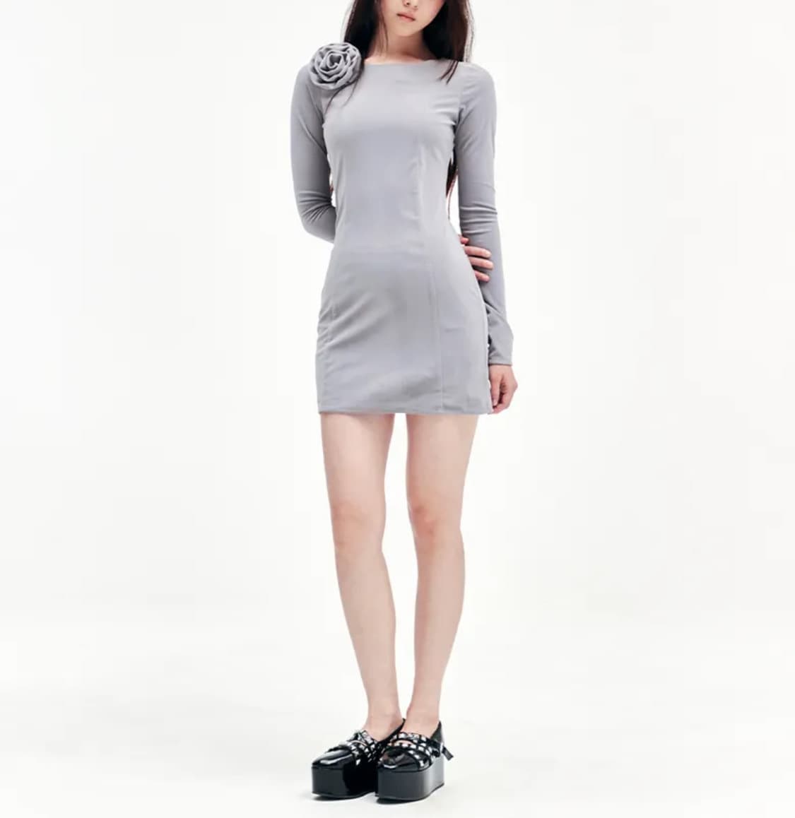 무배 새상품 유희 플라워 미니 원피스 드레스 상품이미지1