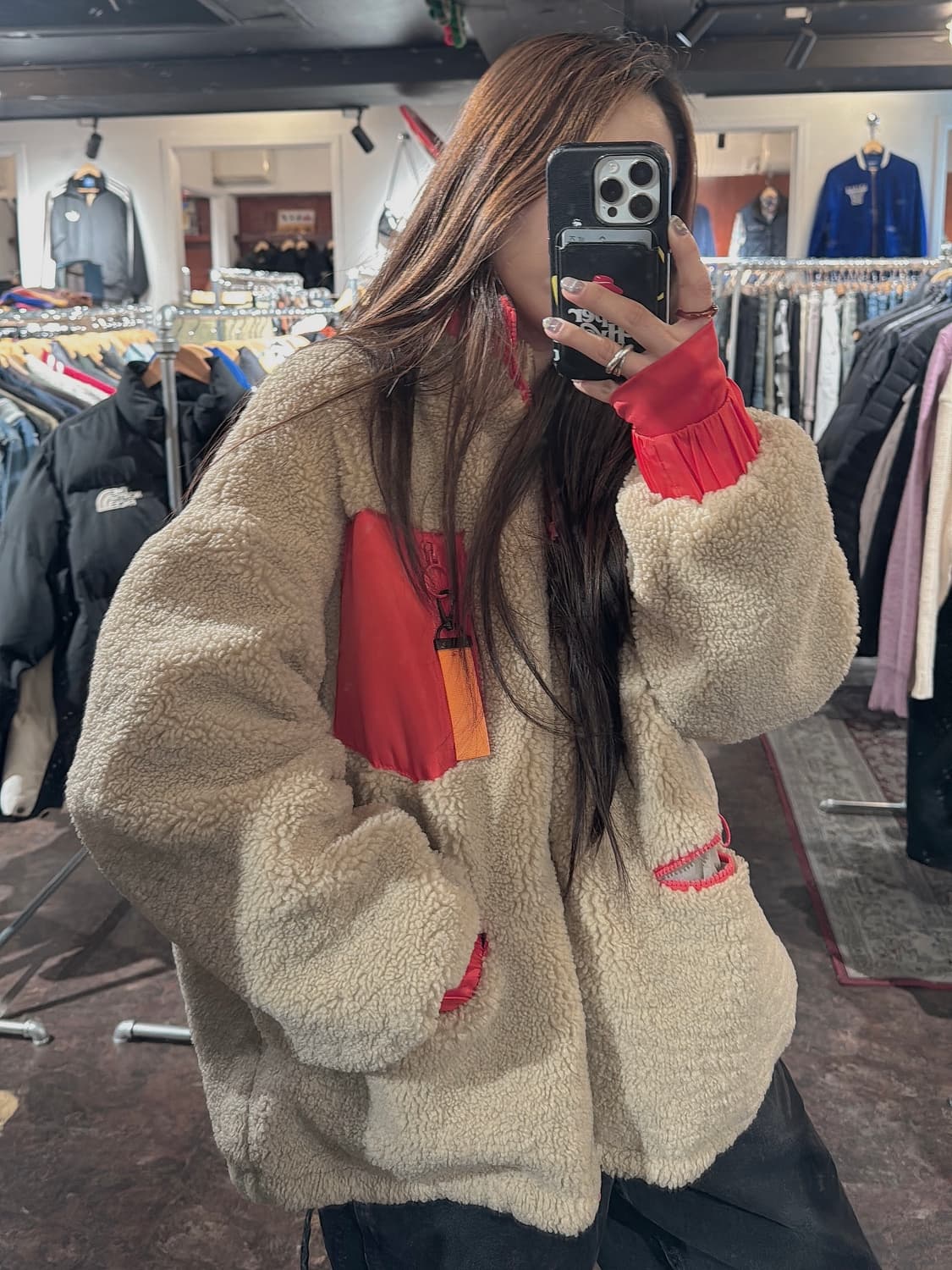 zara 자라 시어링 오버핏 쉐르파 플리스 뽀글이 후리스 자켓 M 상품이미지7