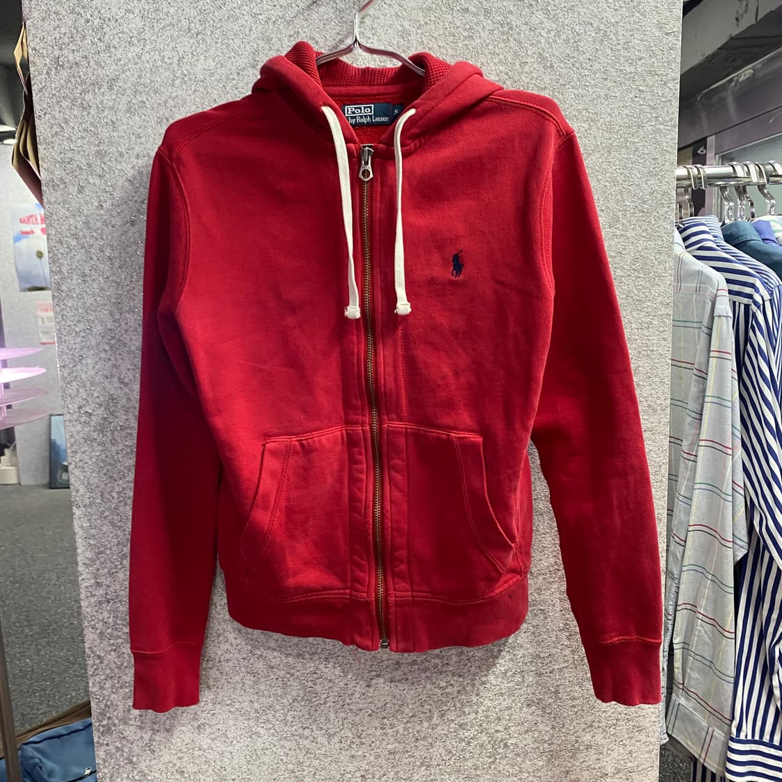 폴로 랄프로렌 코튼 레드 후드집업 B4658 상품이미지2
