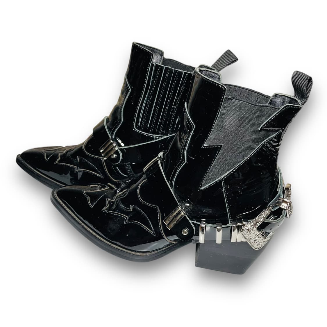 락시크 트라이벌 벨티드 에나멜 빈티지 웨스턴 부츠 상품이미지2