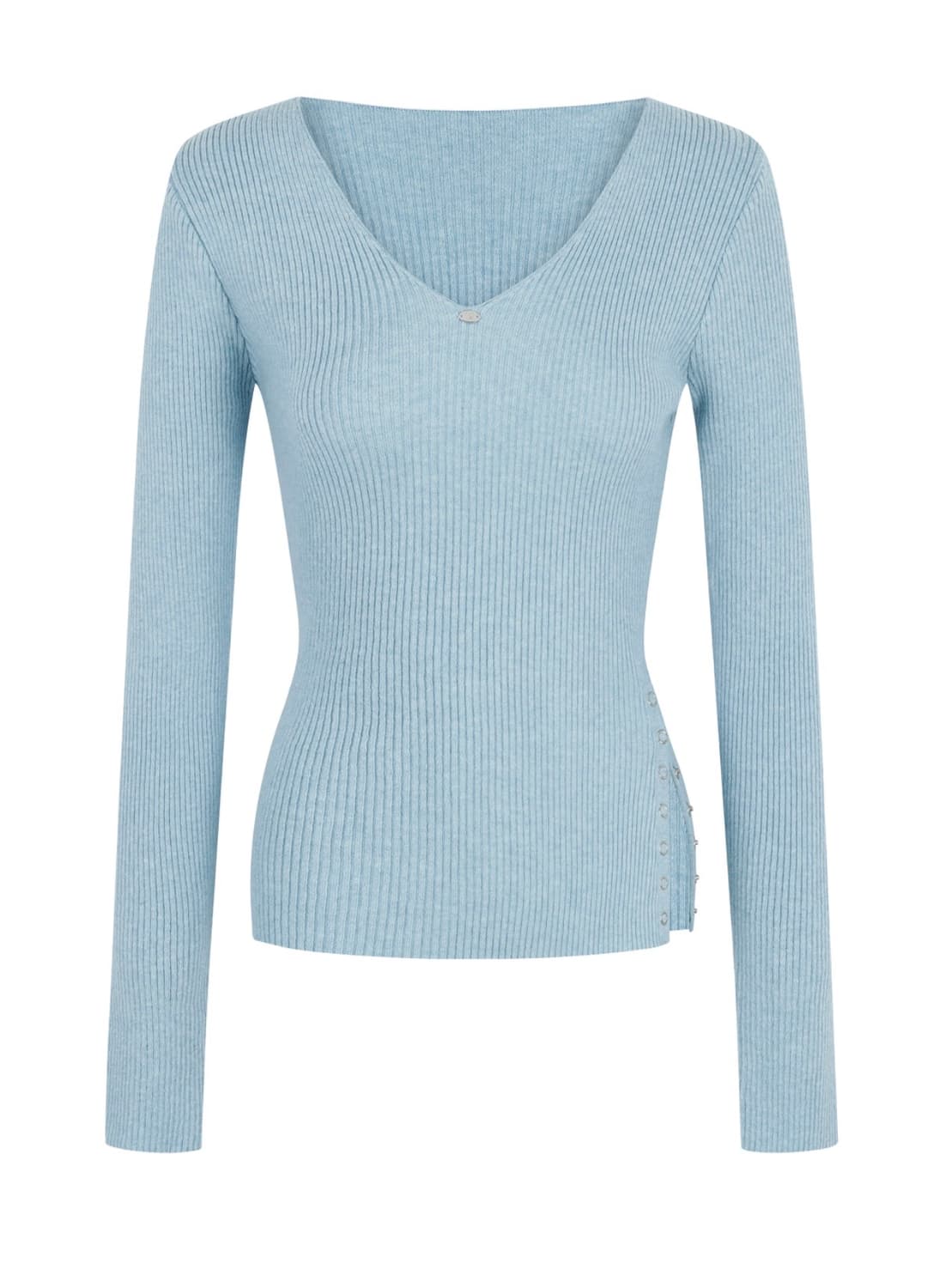 페일제이드 브이넥 슬릿 니트 스카이블루 상품이미지2