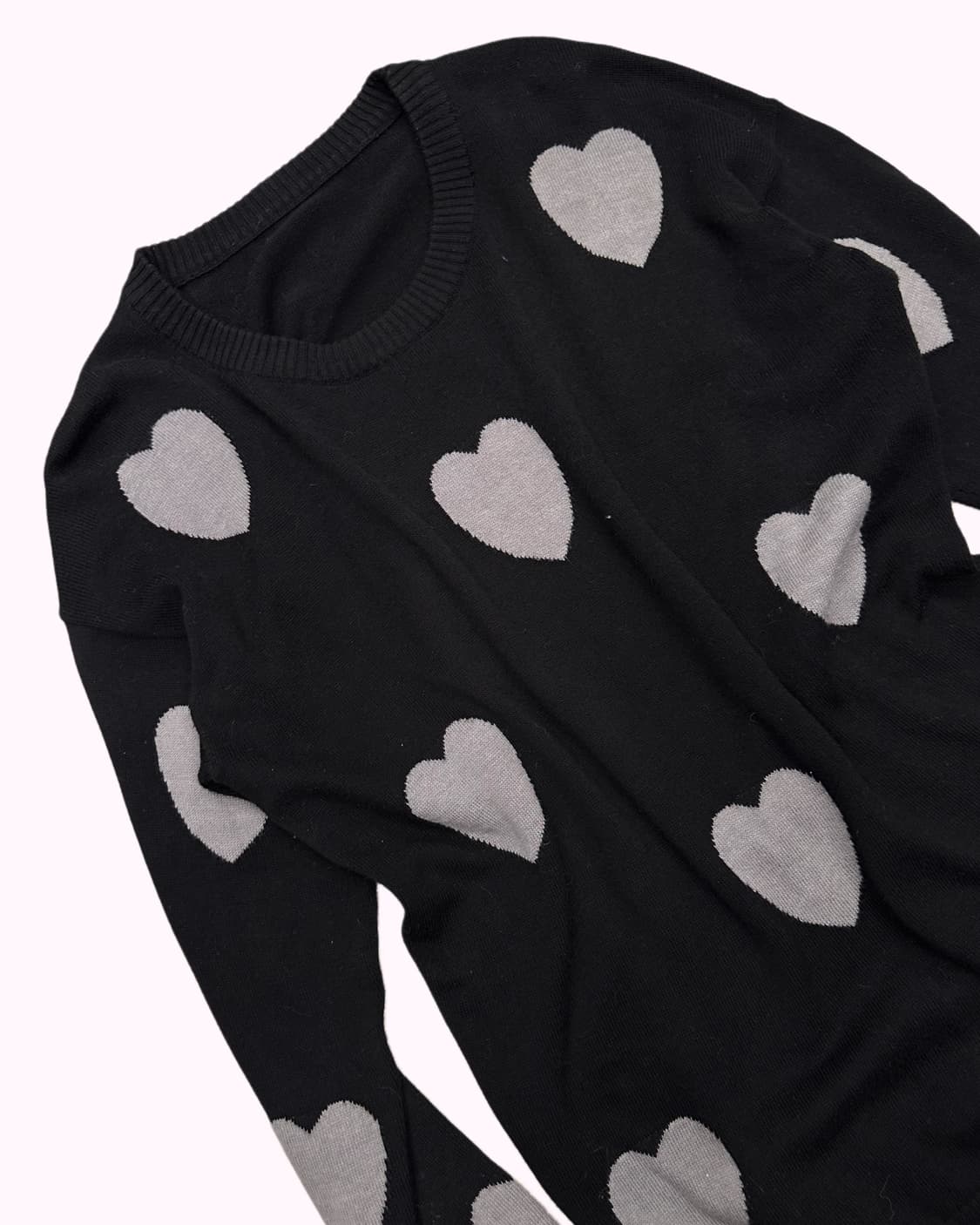 MASAMI SATOMI grey heart pattern knit 상품이미지2