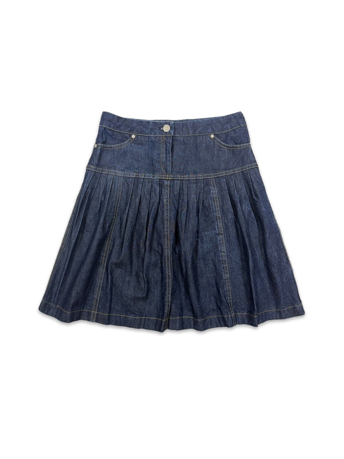 빈티지 데님 플리츠 미니 스커트 상품이미지1