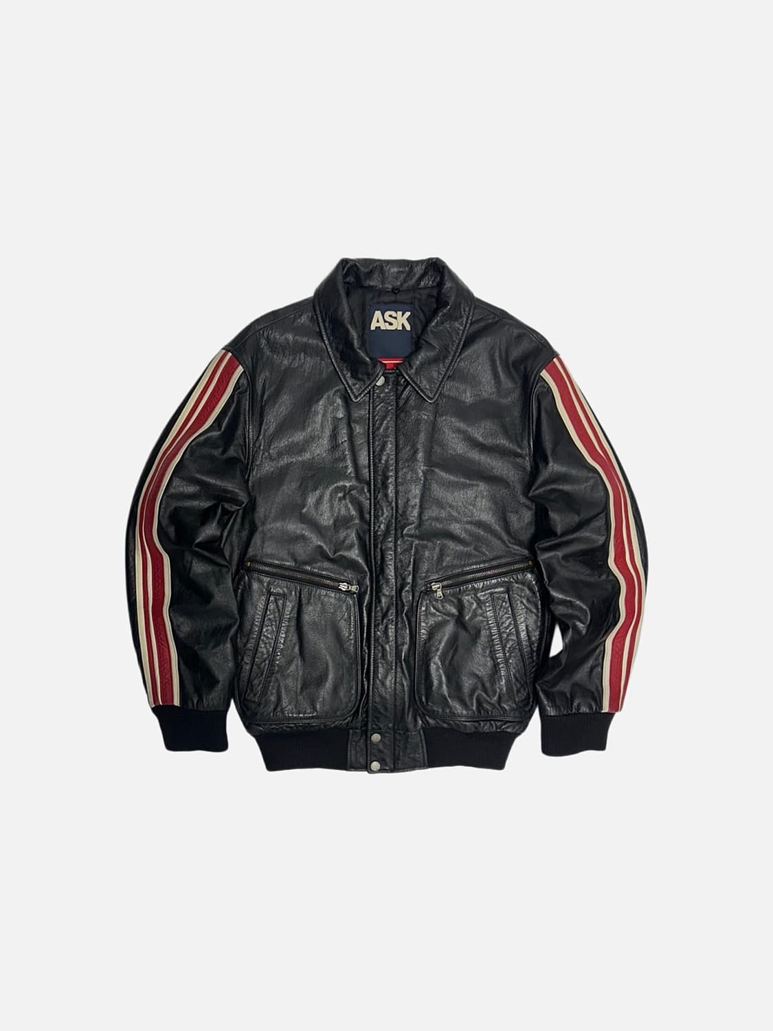 ASK 빈티지 레이싱 소가죽 레더자켓 상품이미지1