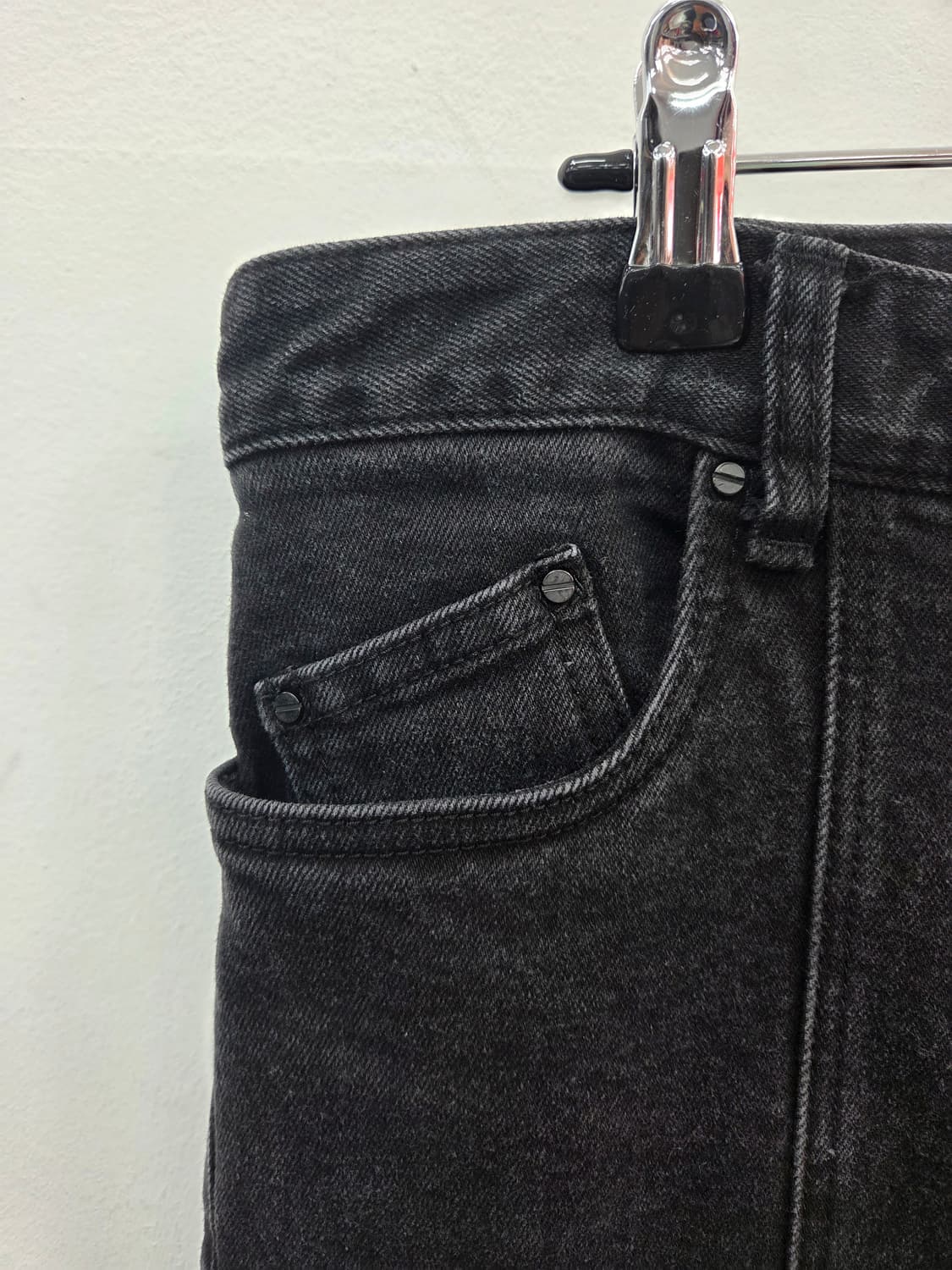 50 우영미 블랙 뒷트임 바이커진 상품이미지2