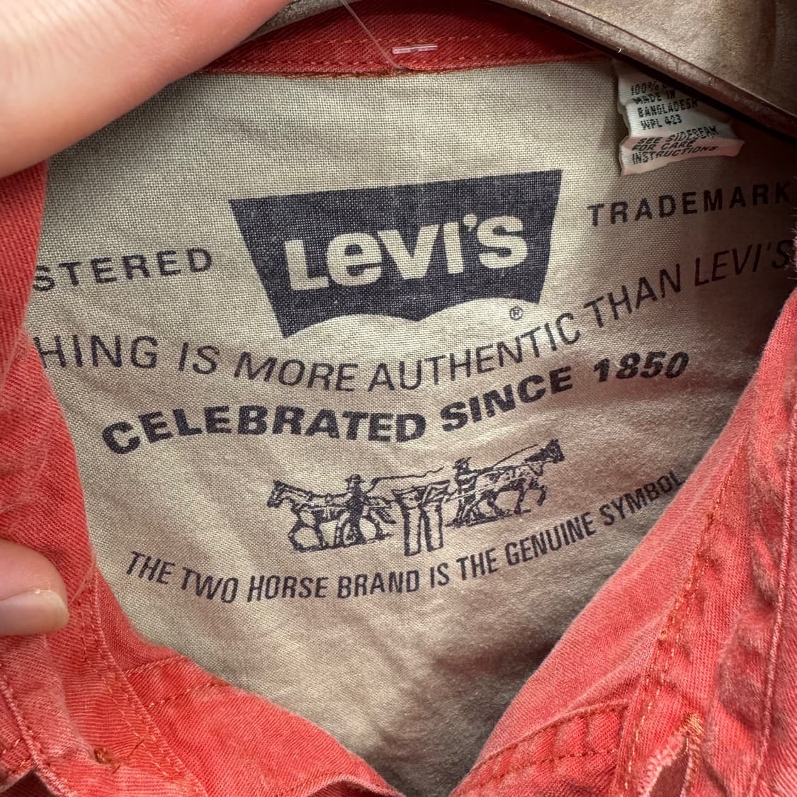 리바이스 긴팔 셔츠 블랙 택 투포켓 디테일 루즈핏 오렌지 상품이미지5