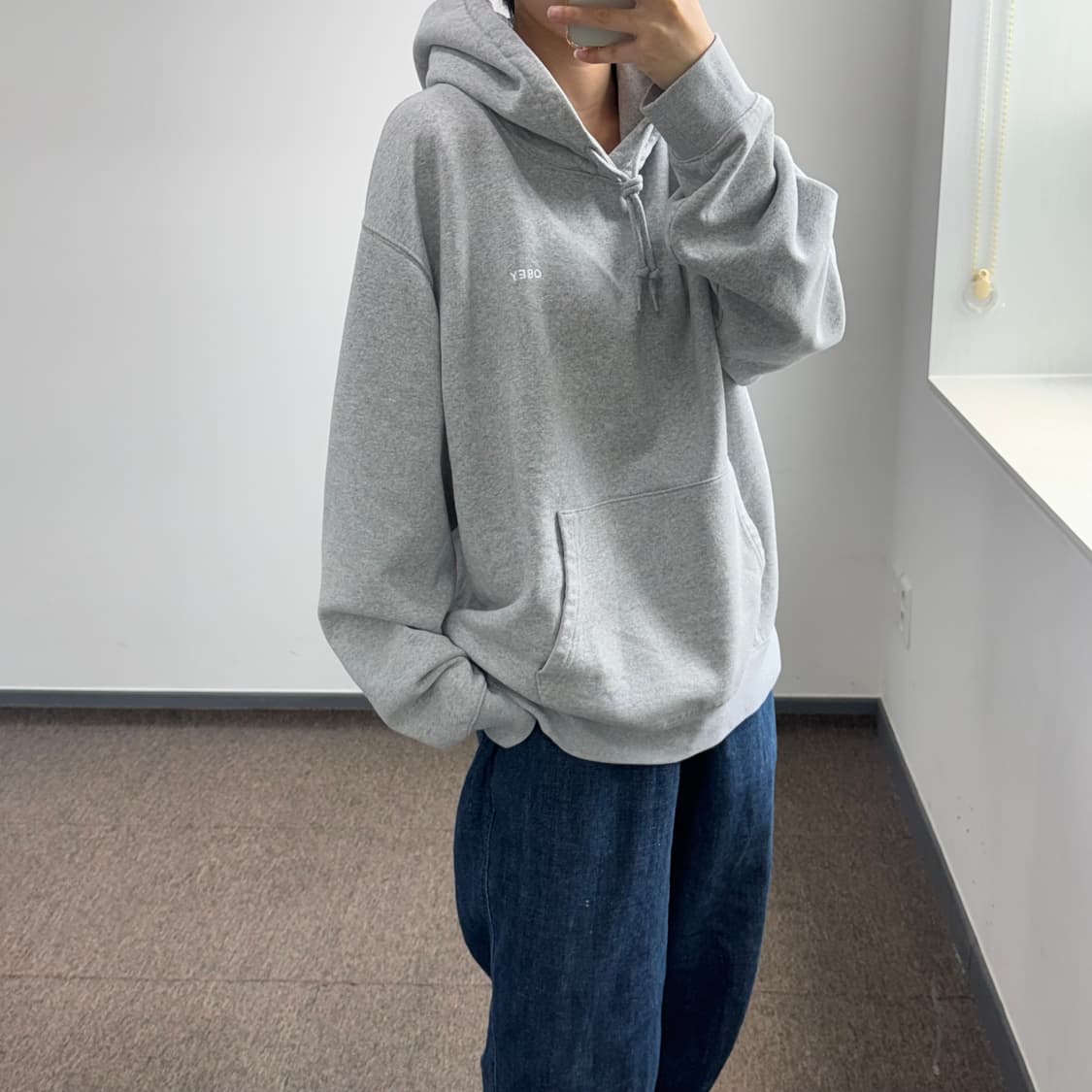 Obey 오베이 스몰로고 그레이 후드티  상품이미지1