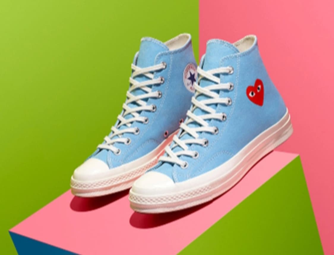 (새상품 220사이즈) 컨버스 꼼데가르송 척70하이 브라이트블루 상품이미지3