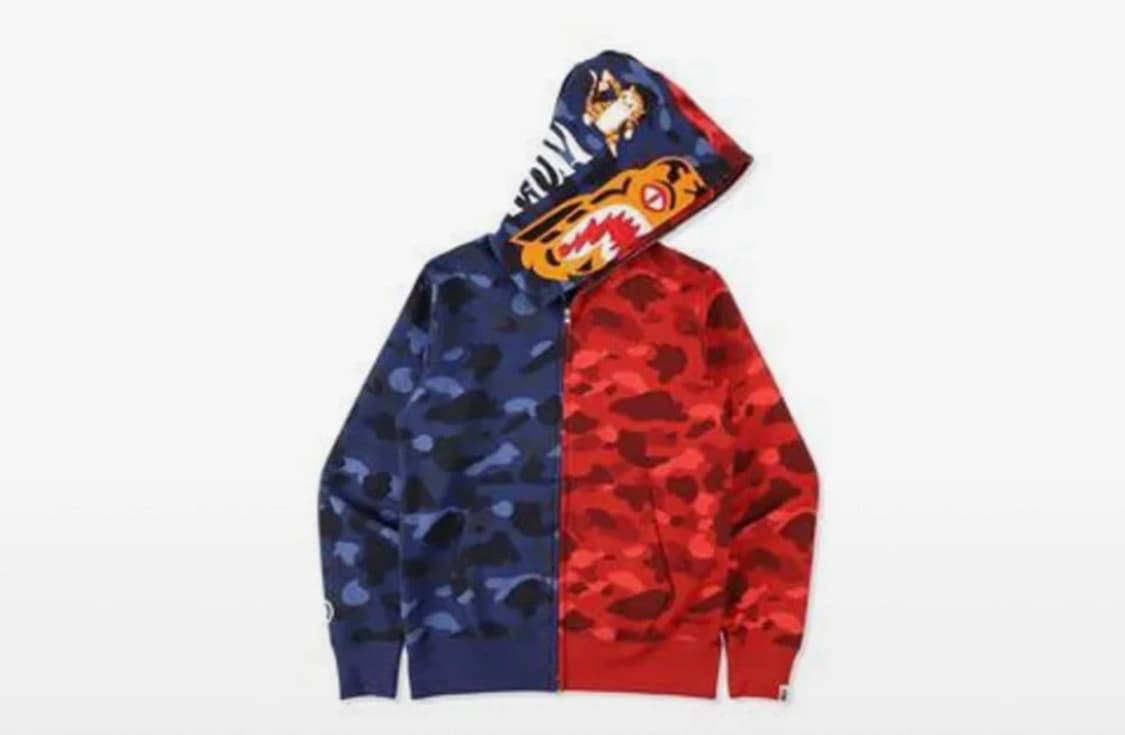 베이프 컬러카모 타이거 샤크후드집업 XL 상품이미지2