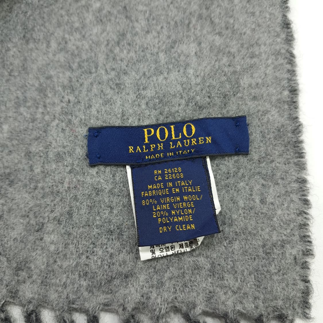 MX174 폴로 랄프로렌 그레이 빅포니 버진울 양면 목도리 머플러 상품이미지4
