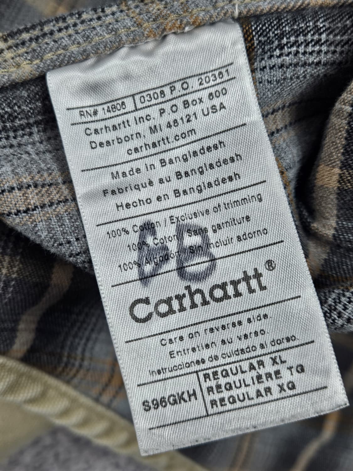 칼하트 플란넬 캔버스 헤비 워크 셔츠 자켓 ( XL ) / 10536 상품이미지9