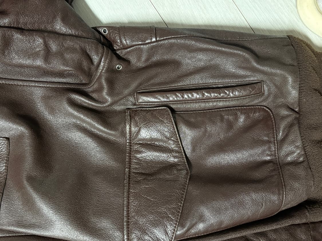 A2 flight leather 카우하이드 레더자켓 브라운 상품이미지6