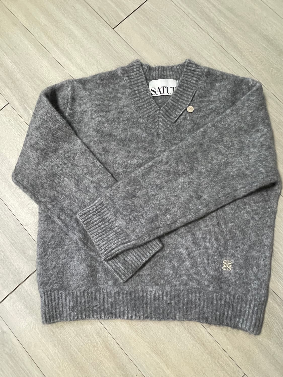 (Satur)세터 모헤어 블렌드 니트 멜란지 그레이 상품이미지2