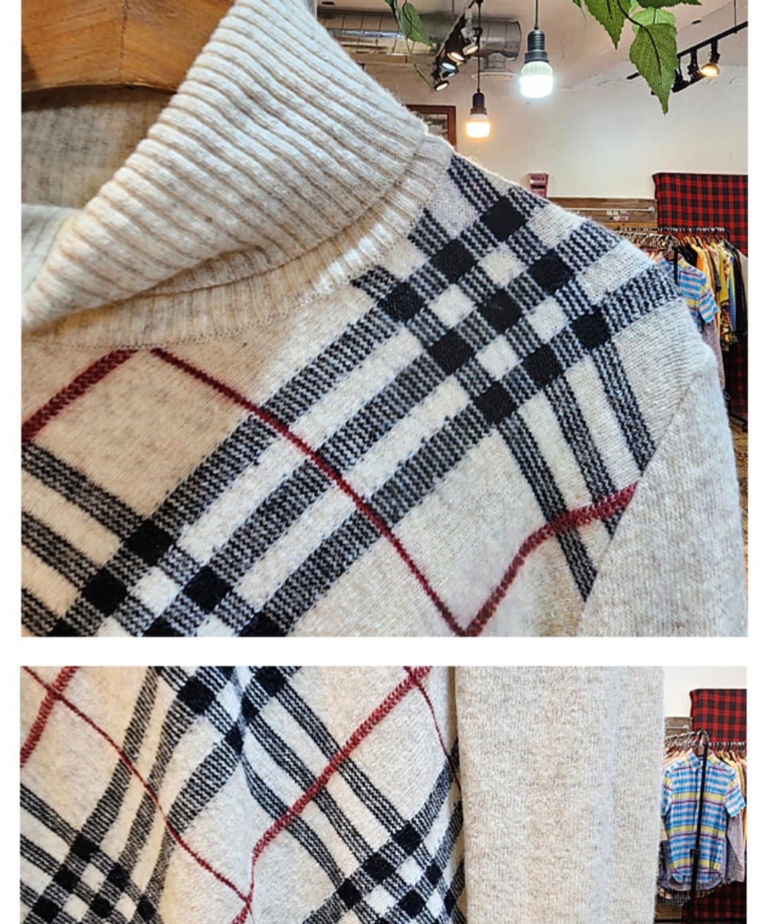 BURBERRY 버버리 런던 블루라벨 노바 체크 터틀넥
 울 니트 상품이미지3