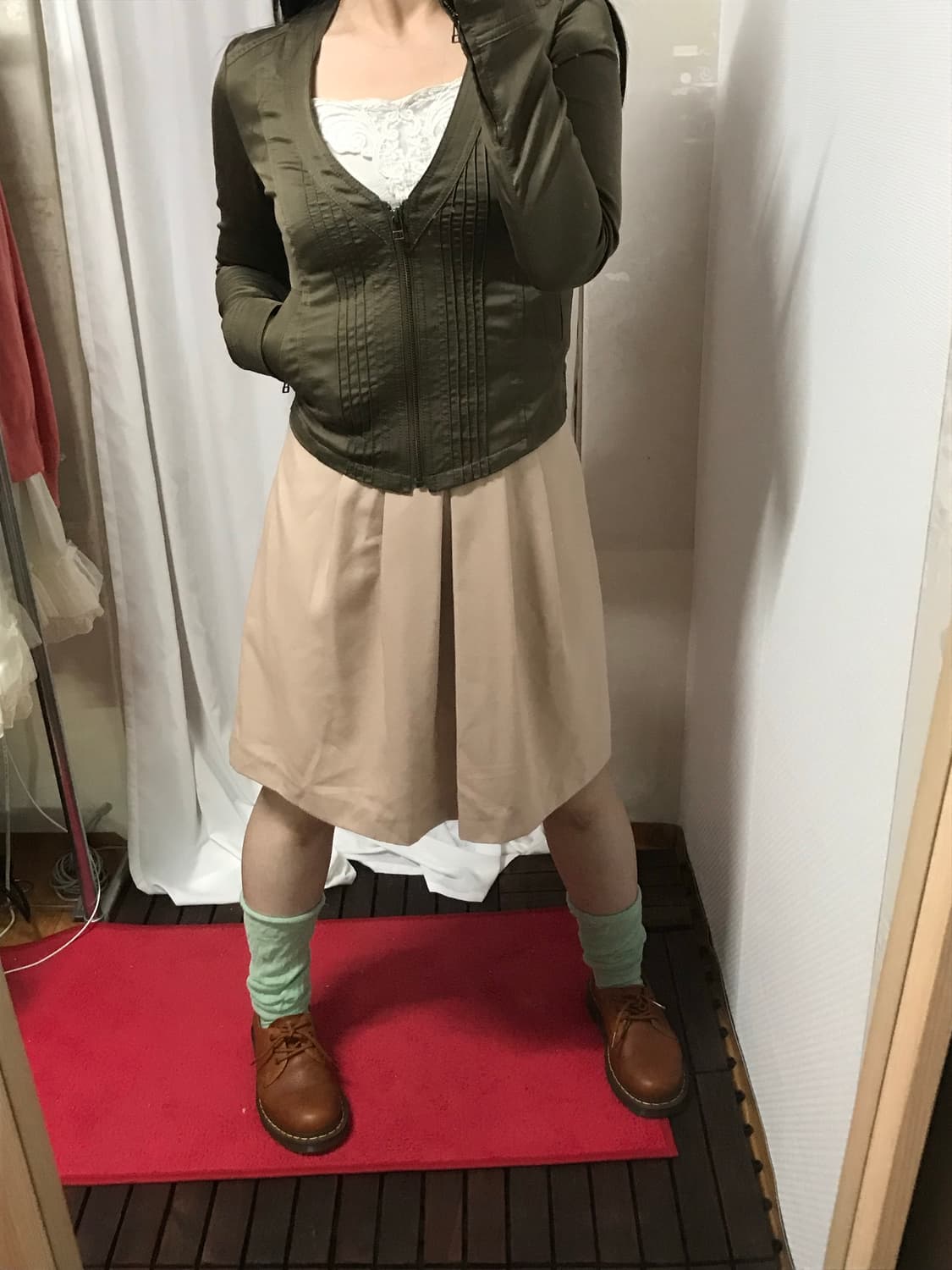 vintage  y2k kaki v-neck zipup jacket 상품이미지5