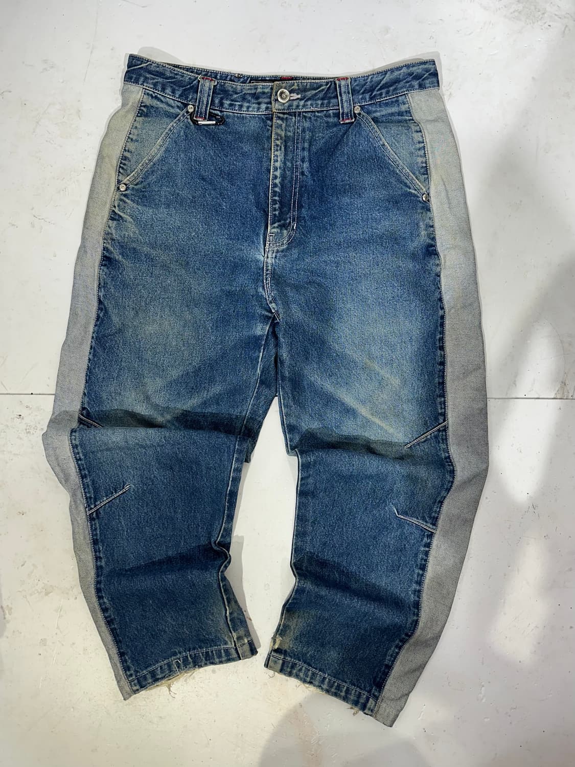 칼카니 중청 힙합 사이드 라인 자수 데님 청바지 32 상품이미지4