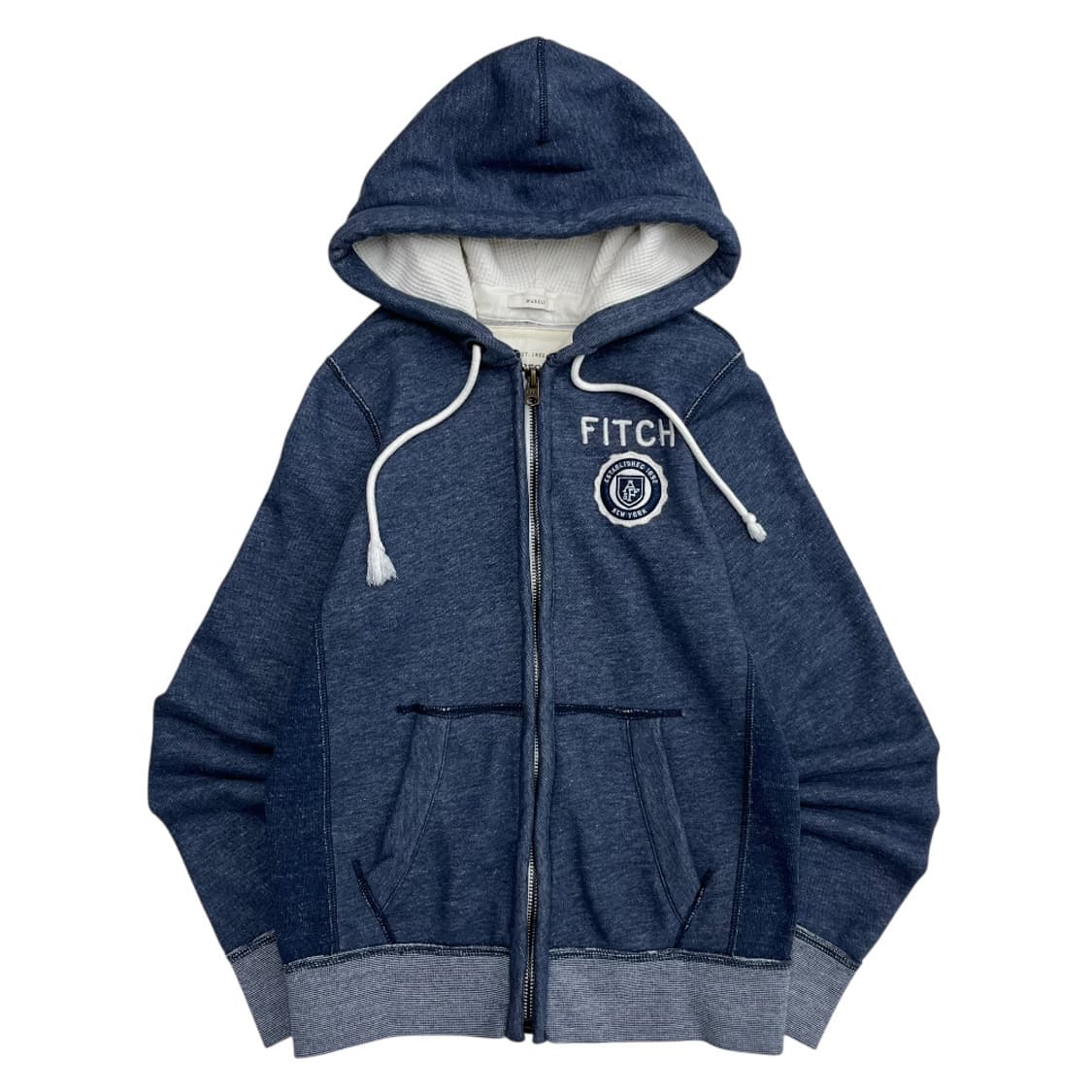 아베크롬비 패치로고 빈티지 블루 후드집업 S 상품이미지3