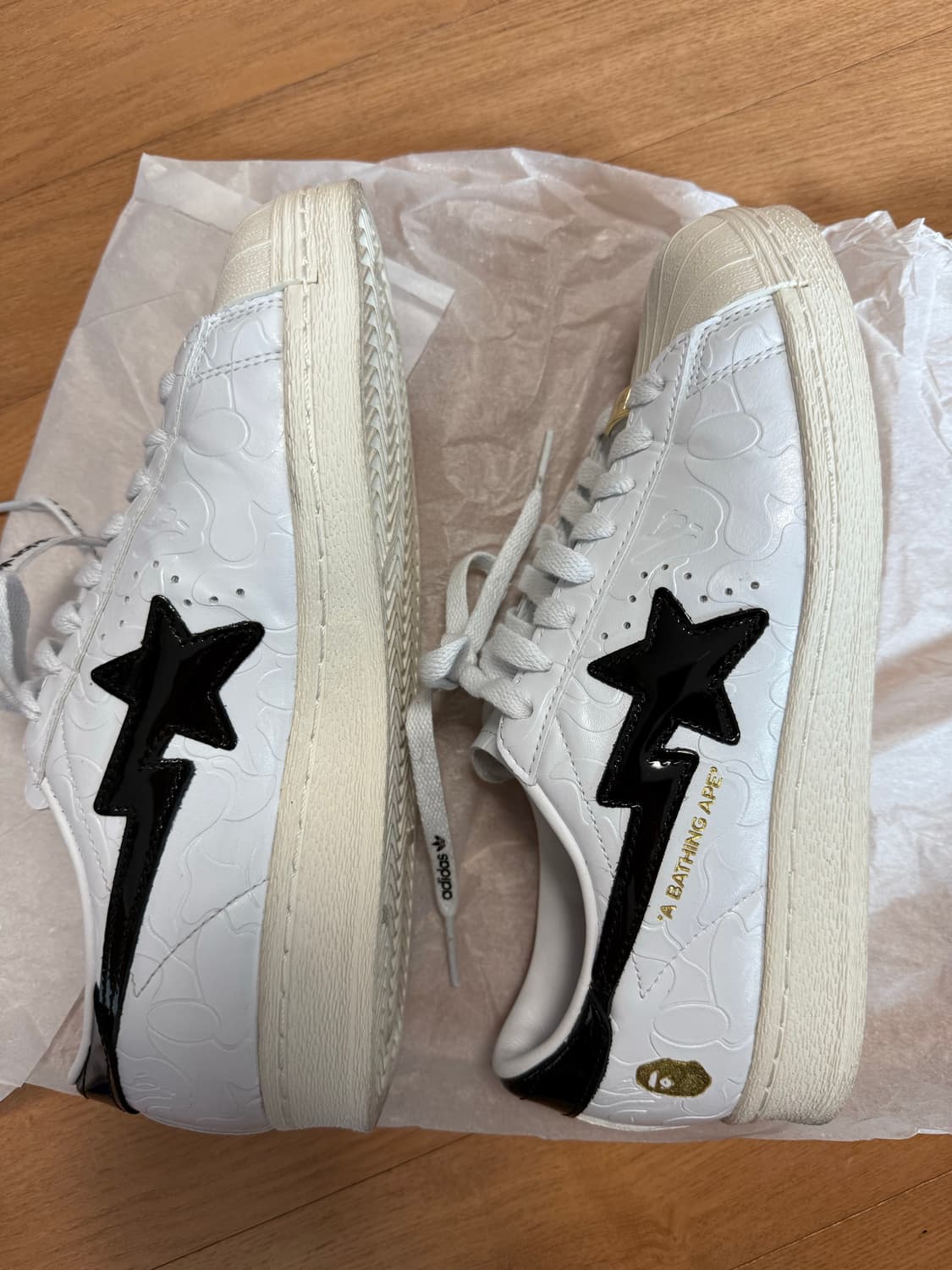 아디다스 x 베이프 슈퍼스타 255 극미중고 팔아요 상품이미지4