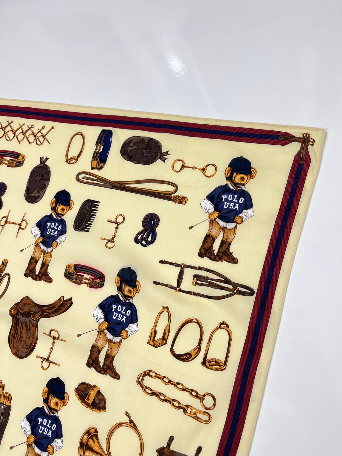 90's 폴로 랄프로렌 홀스빗 베어 올오버 스카프 상품이미지5