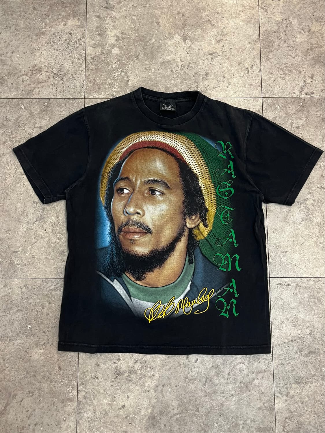 밥말리 프린팅 반팔티 블랙 M #csz3792 상품이미지4