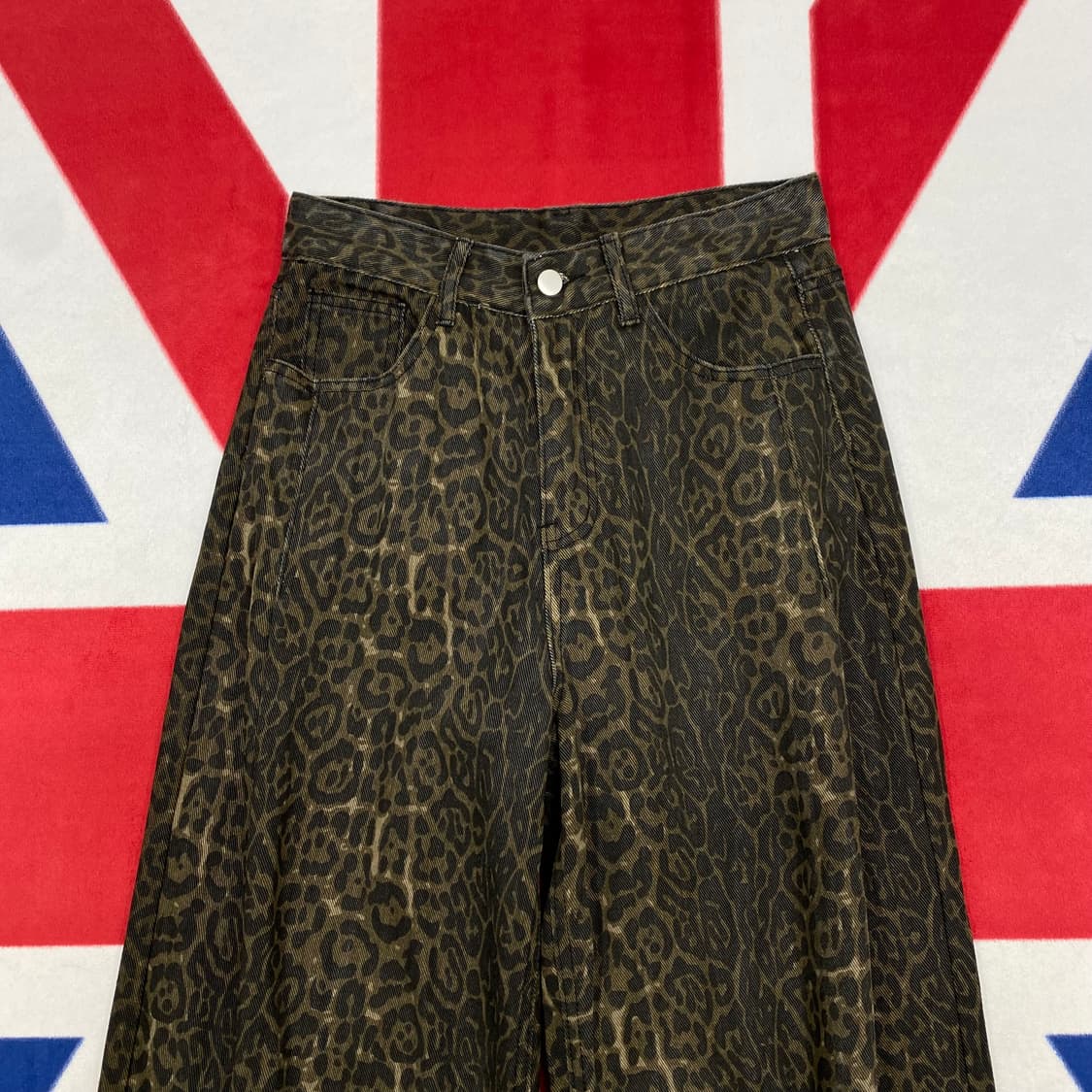 레오파드 와이드팬츠 여성M 상품이미지2