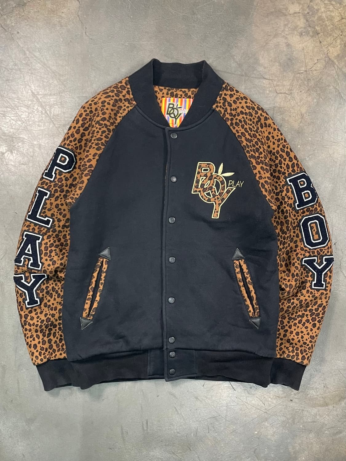 플레이보이 레오파드 퀼팅 바시티 자켓 상품이미지1