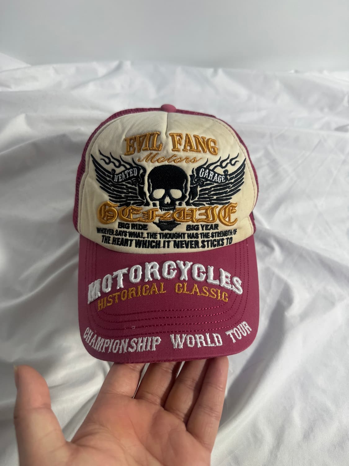 Evil pang motors 바이커 자수 메쉬캡 y2k 모터사이클 상품이미지1