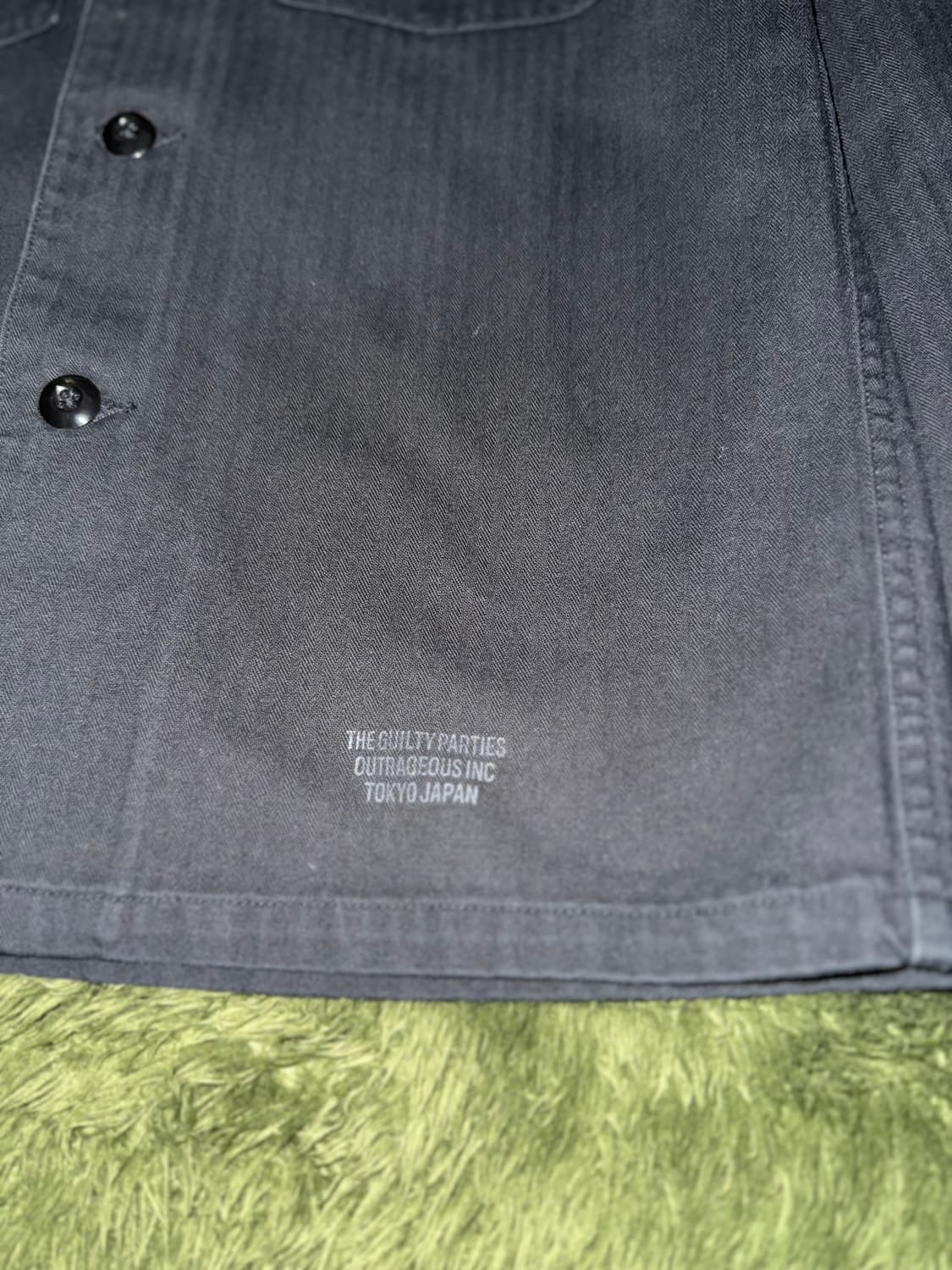 [S] WACKO MARIA 와코마리아 해링본 포켓 셔츠 블랙 상품이미지5