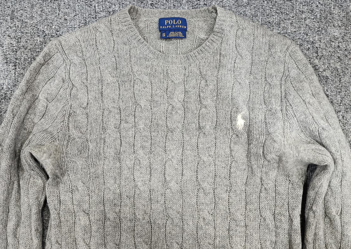 폴로 랄프로렌 꽈배기 울 캐시미어 혼방 케이블 니트 XS 상품이미지3