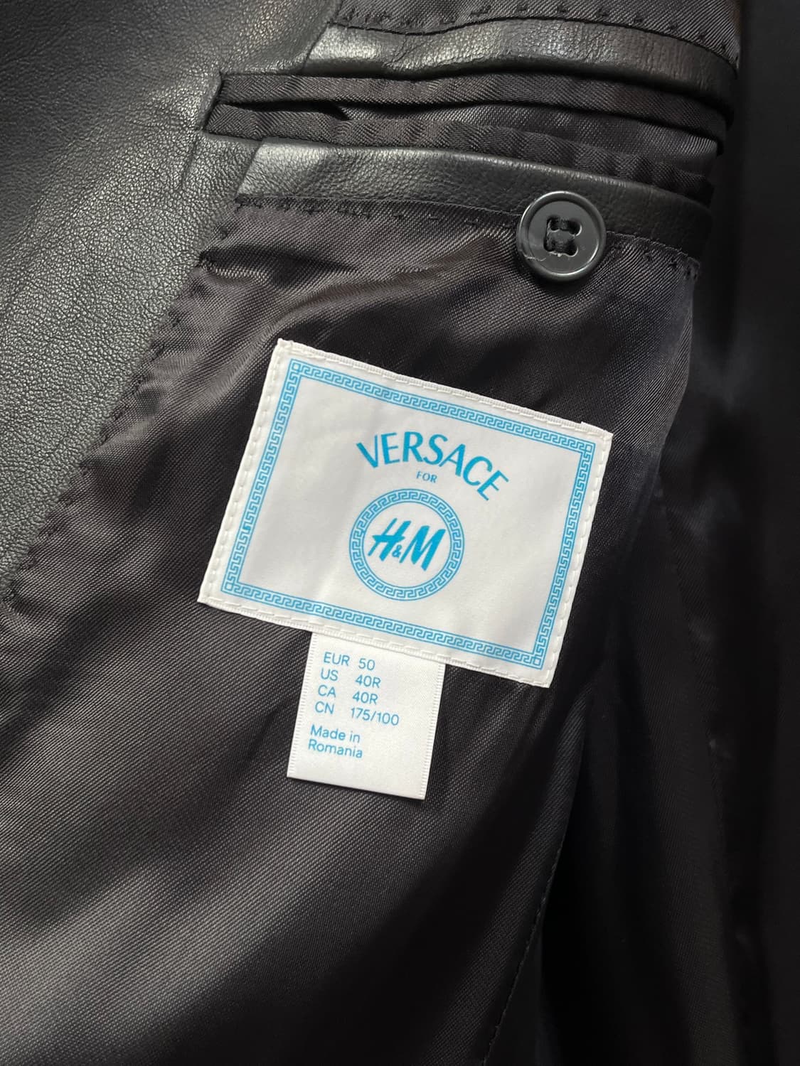 Versace X H&M 싱글 브레스트 울 레더 코트 50 상품이미지4