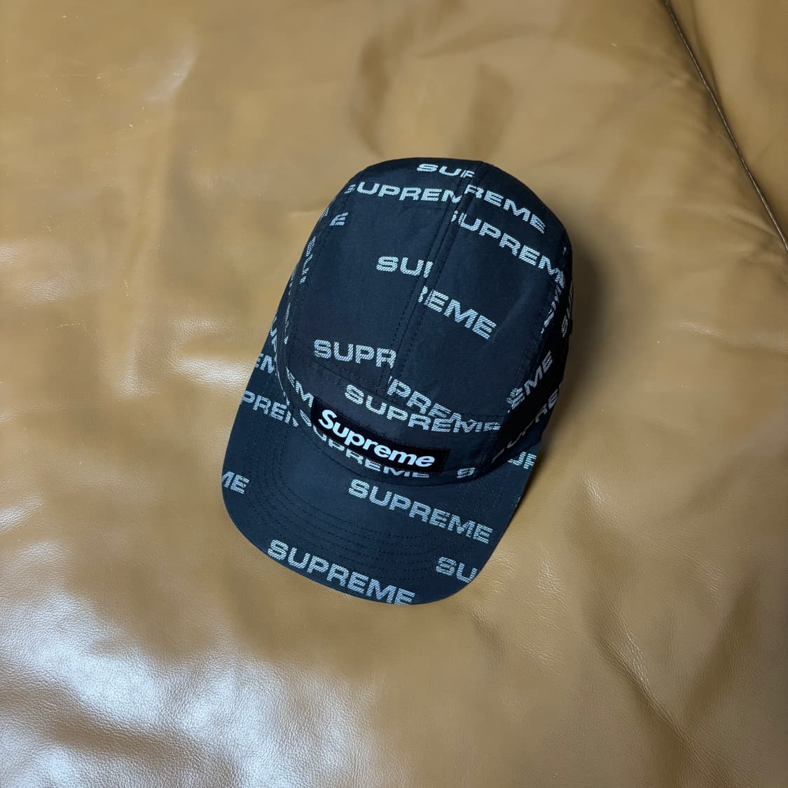 슈프림 캠프캡 모자 박스로고 자카드 블랙 상품이미지5