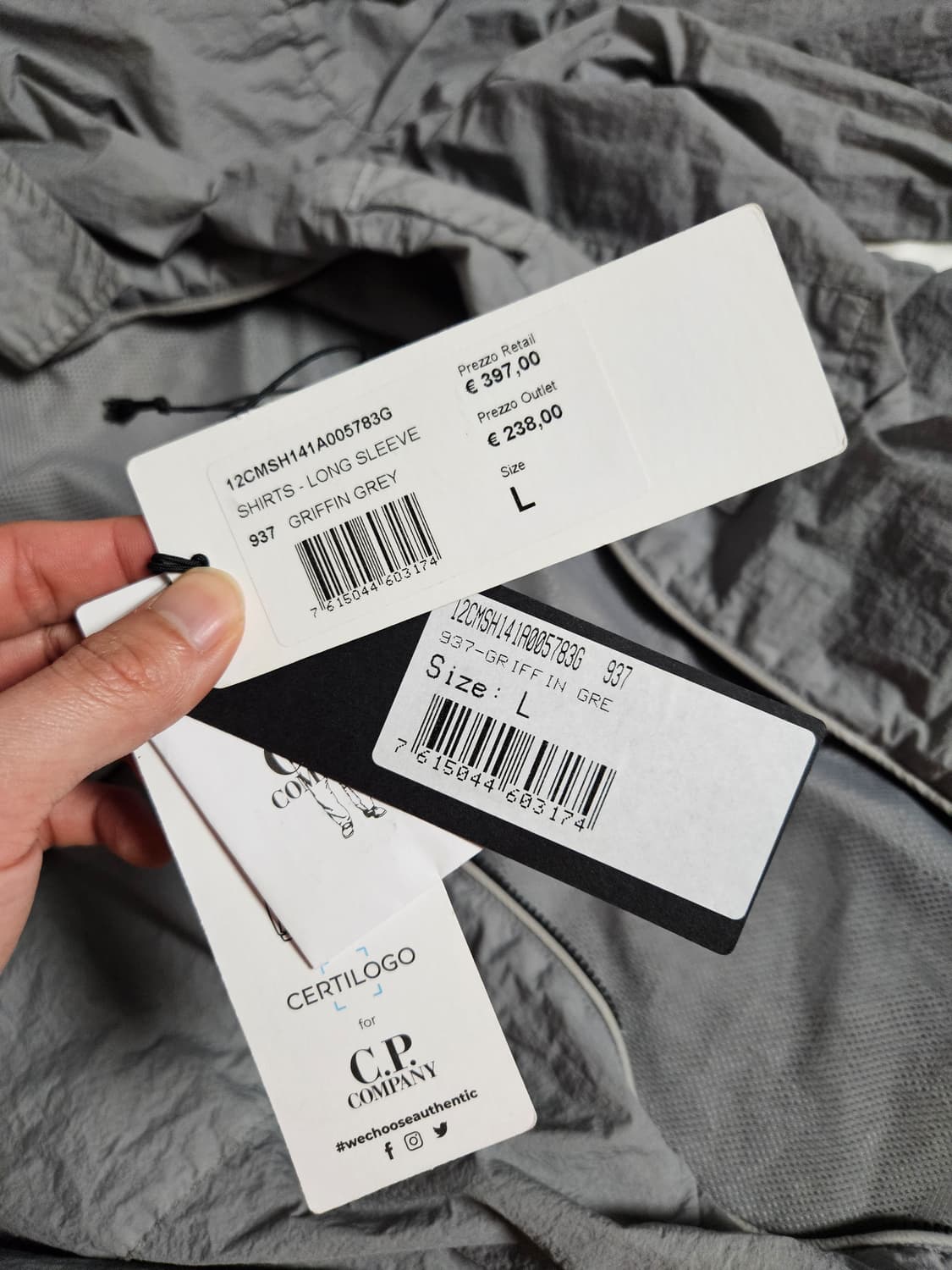 CP컴퍼니 Taylon L 오버셔츠 그레이 L사이즈 상품이미지2