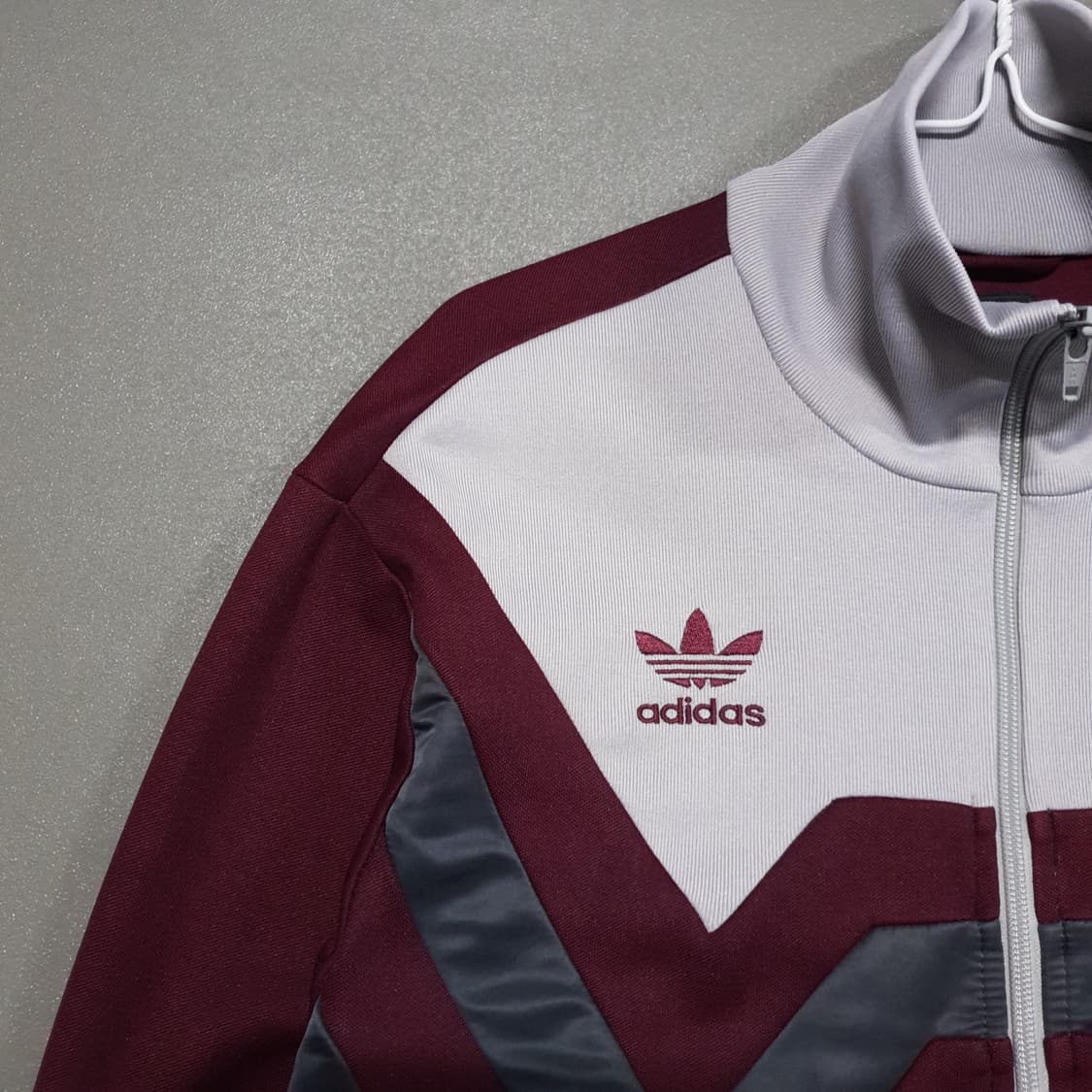 L) 아디다스 희귀 유로파 버건디 그레이 아카이브 트랙탑 져지 자켓 상품이미지2