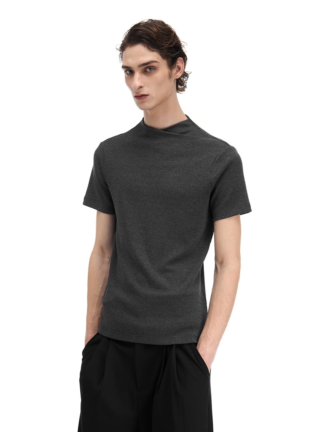 [M, L] slight vogue 하이넥 슬림 티셔츠 상품이미지1