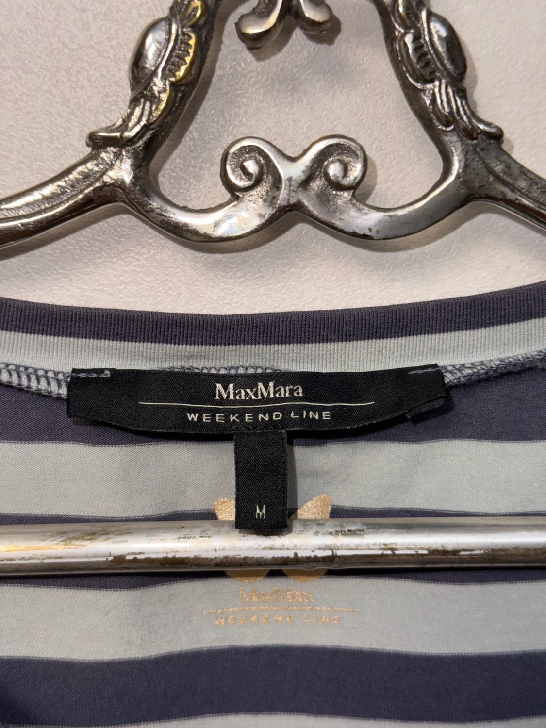 MaxMara navy blue stripe flower half t  상품이미지4