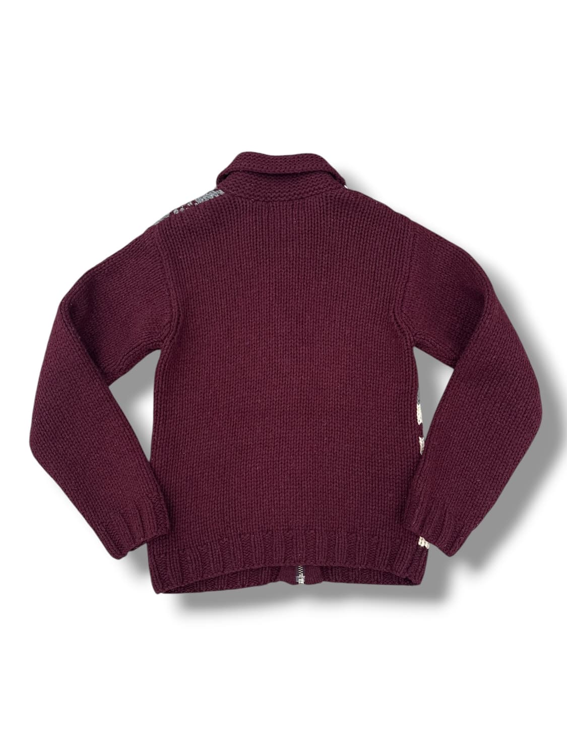 JPN chaps 울 혼방 버건디 노르딕 코위찬 니트집업 상품이미지5