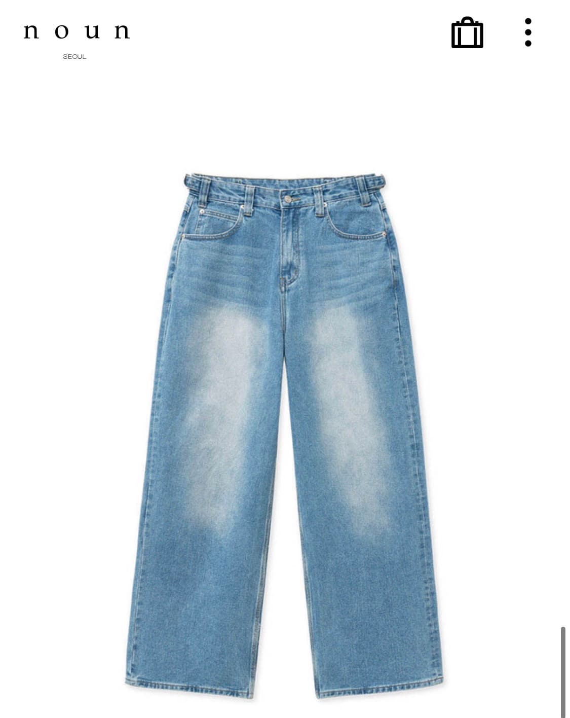 노운 와이드 데님 팬츠 (미드 블루) 상품이미지3