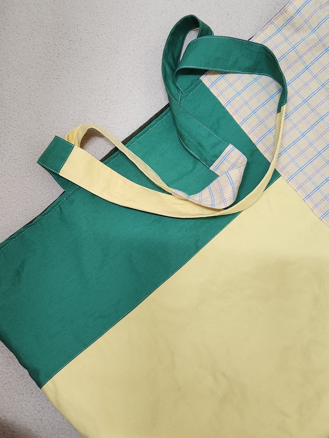 양면 배색 빅사이즈 보부상 숄더백 상품이미지3